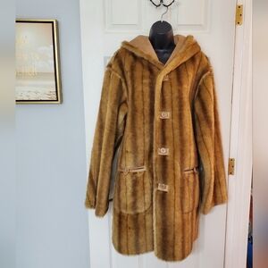 Jones New York Tan Faux Fur Women's Coat MEDIUM